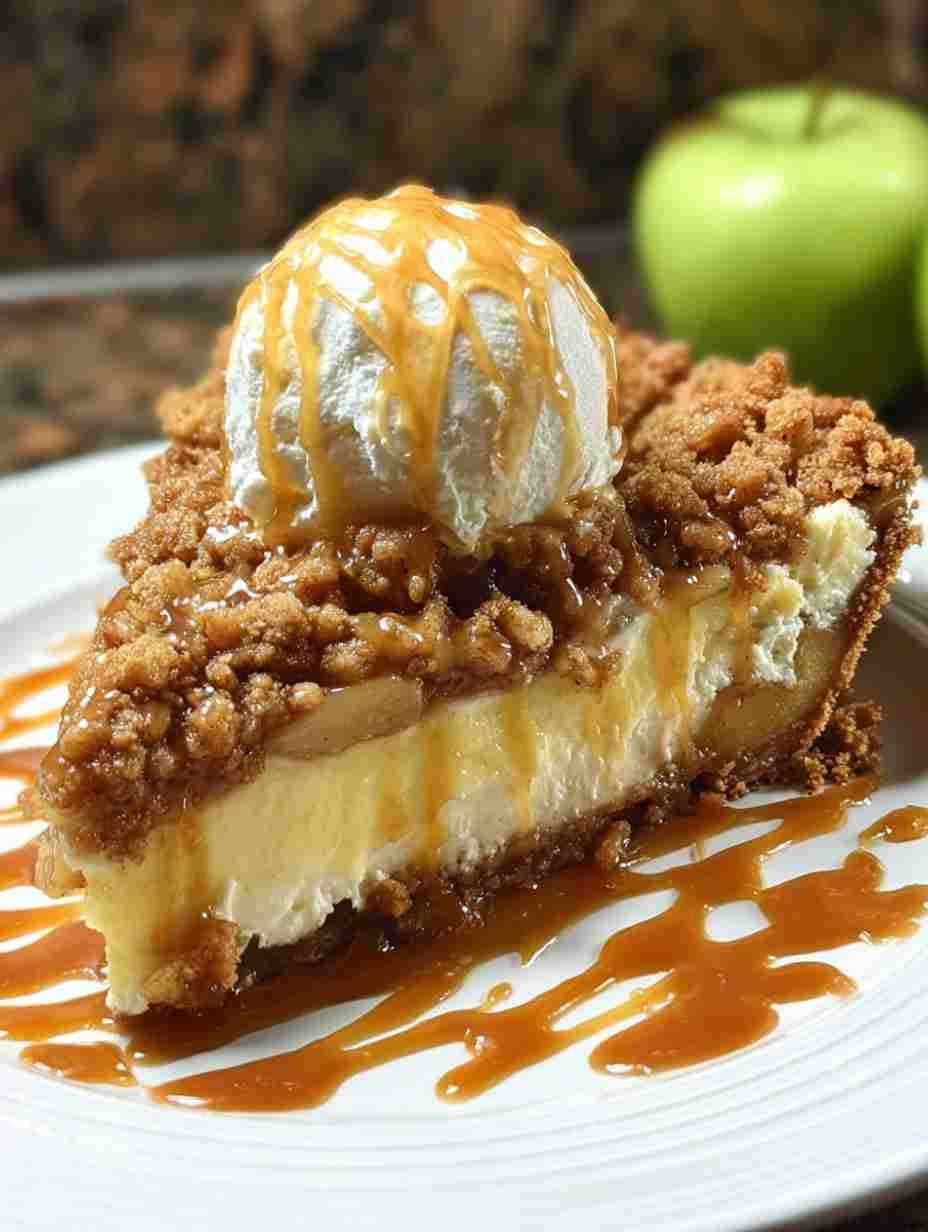 Apple Crisp Cheesecake Pie