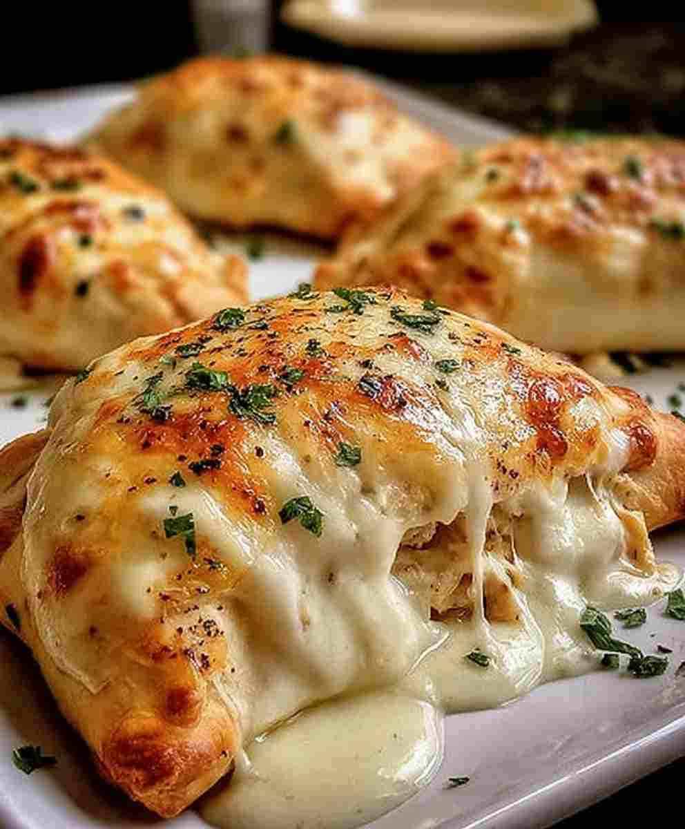 Baked Chicken Alfredo Calzones
