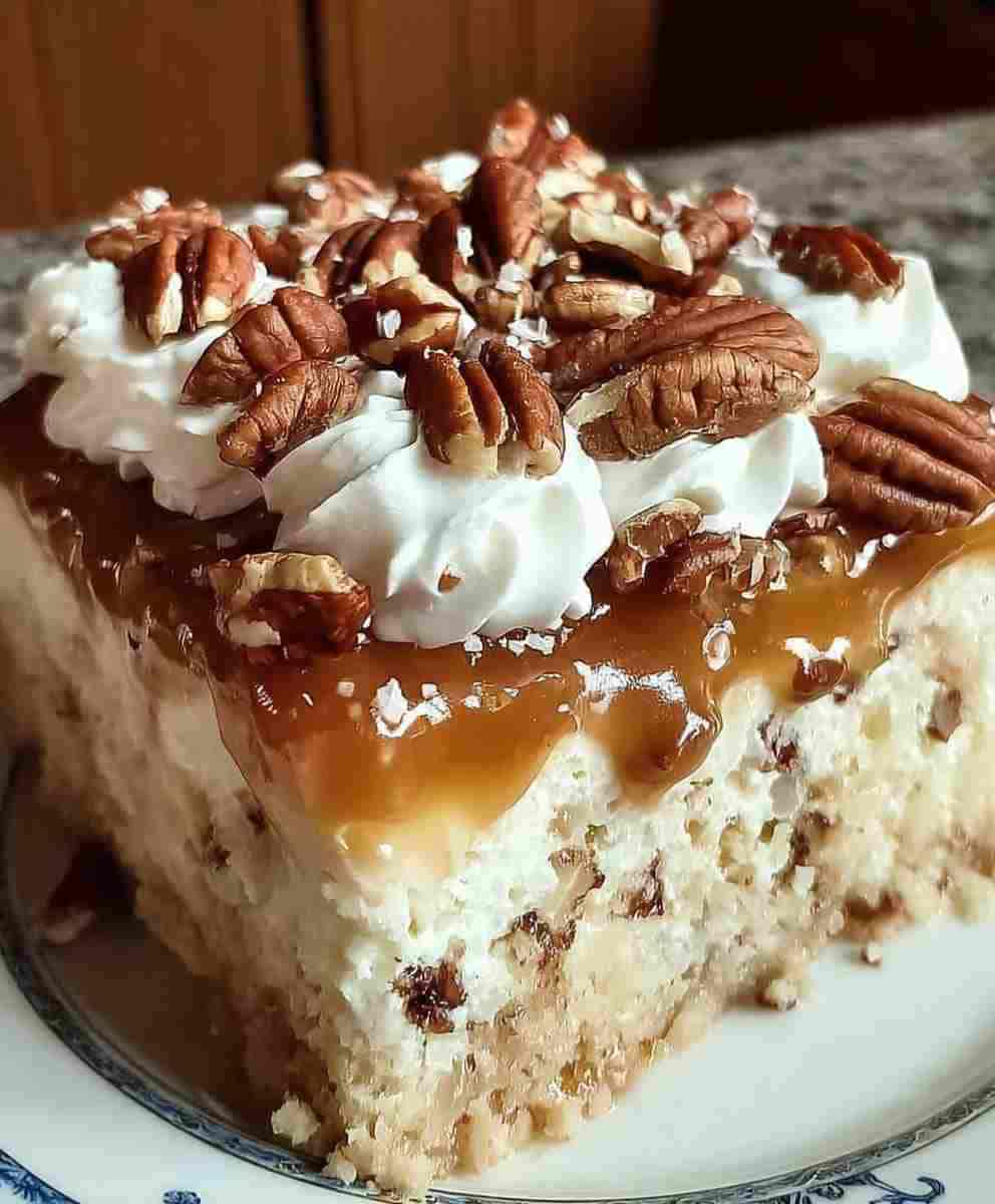 Butter Pecan Praline Poke Cake