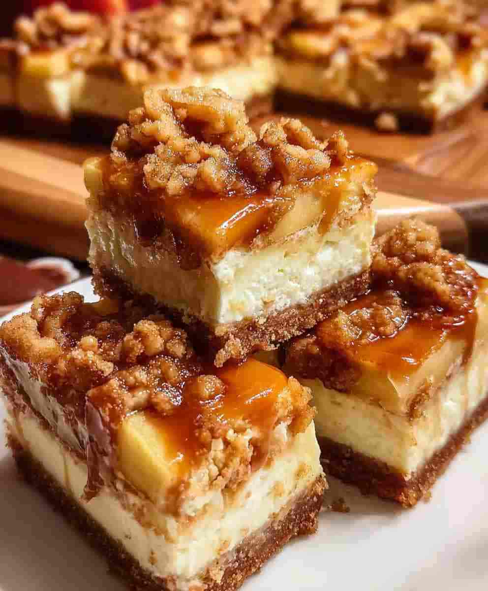 Caramel Apple Cheesecake Bars