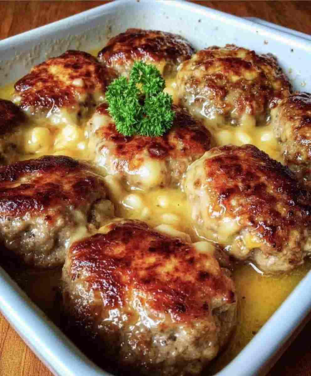 Cheesy Baked Meat Patties