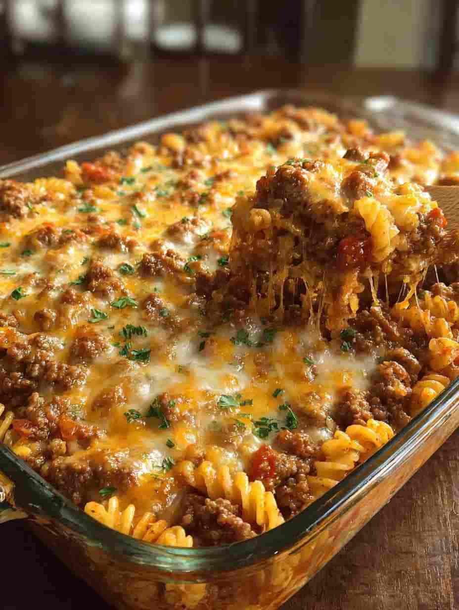 Cheesy Hamburger Casserole Bake