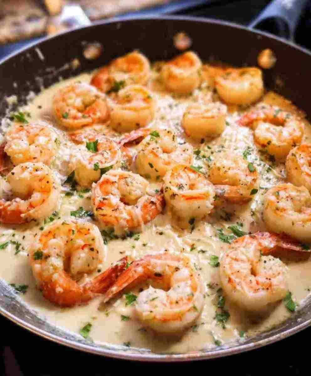 Creamy Garlic Shrimp with Parmesan