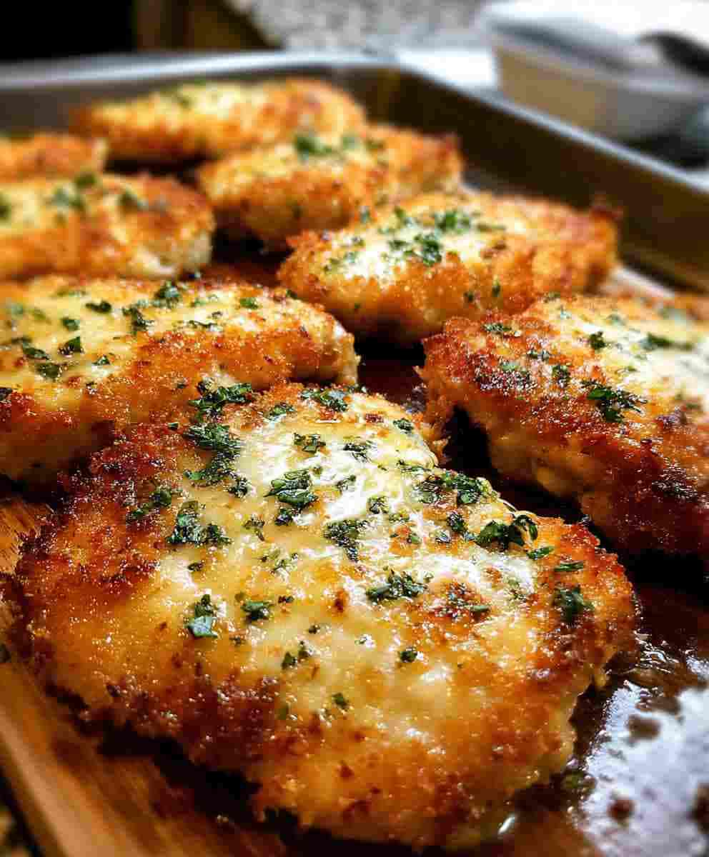 Crispy Baked Garlic Parmesan Chicken Cutlets