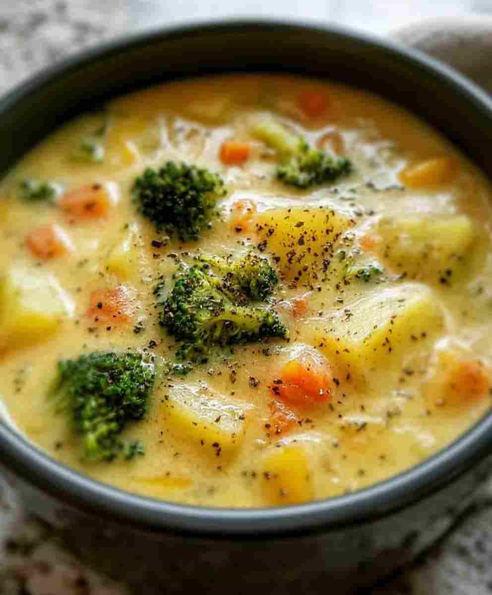 Crockpot Potato Broccoli Cheddar Soup