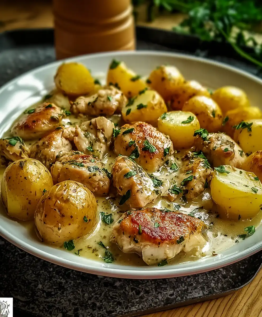 Garlic Parmesan Crockpot Chicken and Potatoes