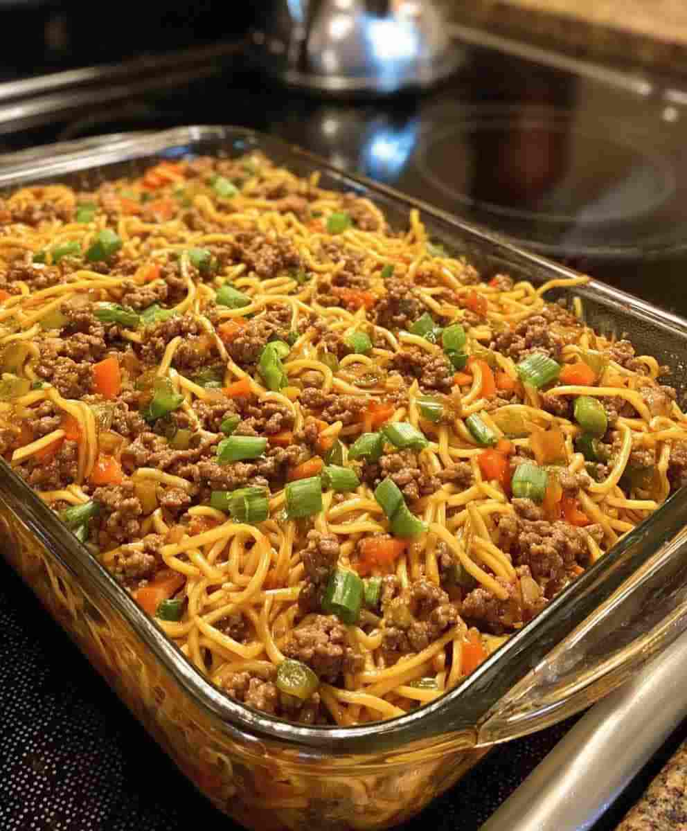 Ground Beef Chow Mein Casserole