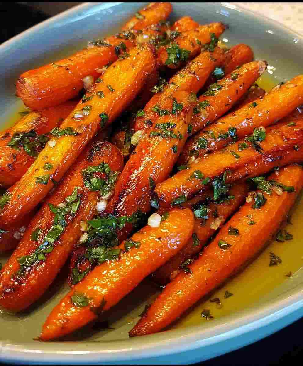 Honey Garlic Butter Roasted Carrots