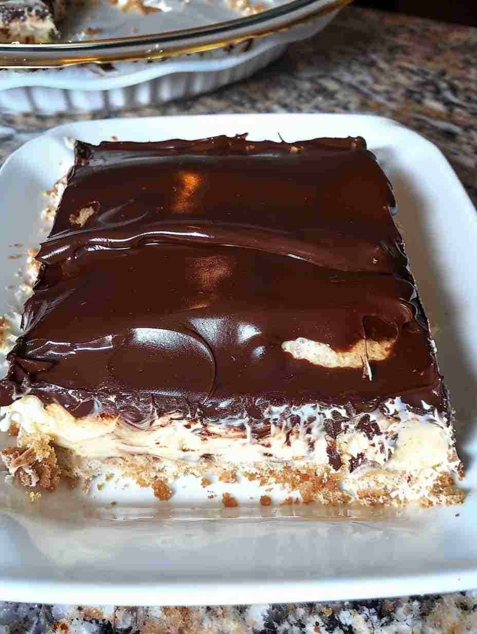 No Bake Chocolate Eclair Cake