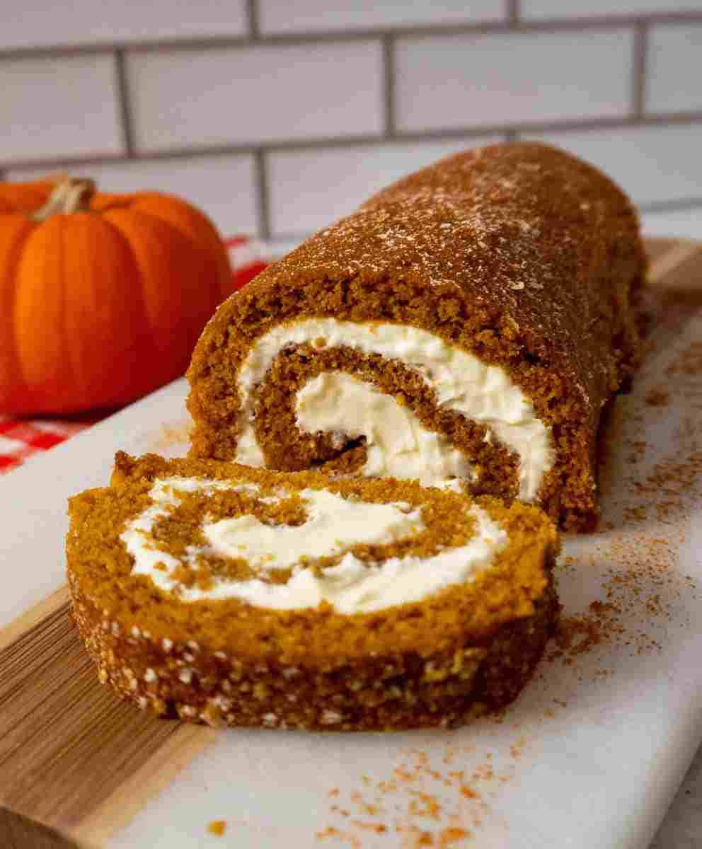 Pumpkin Roll with Cream Cheese Frosting