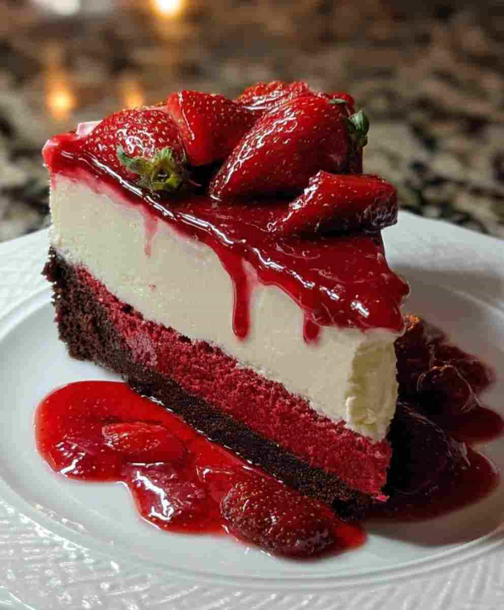Red Velvet Strawberry Cheesecake