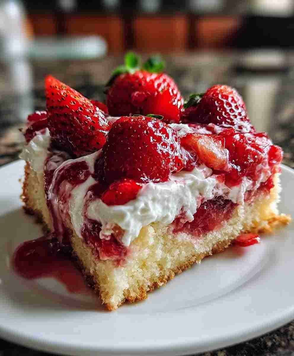 Strawberry Earthquake Cake