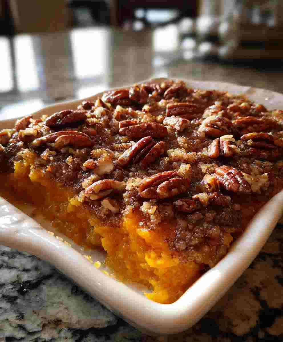 Sweet Potato Casserole with Pecan Streusel