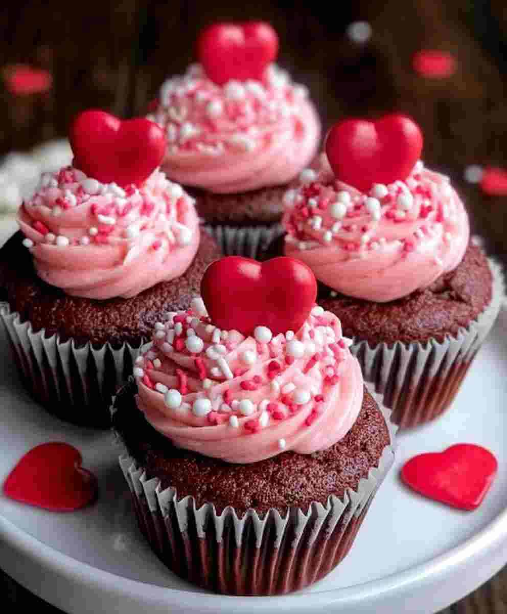 Valentine’s Day Chocolate Cupcakes
