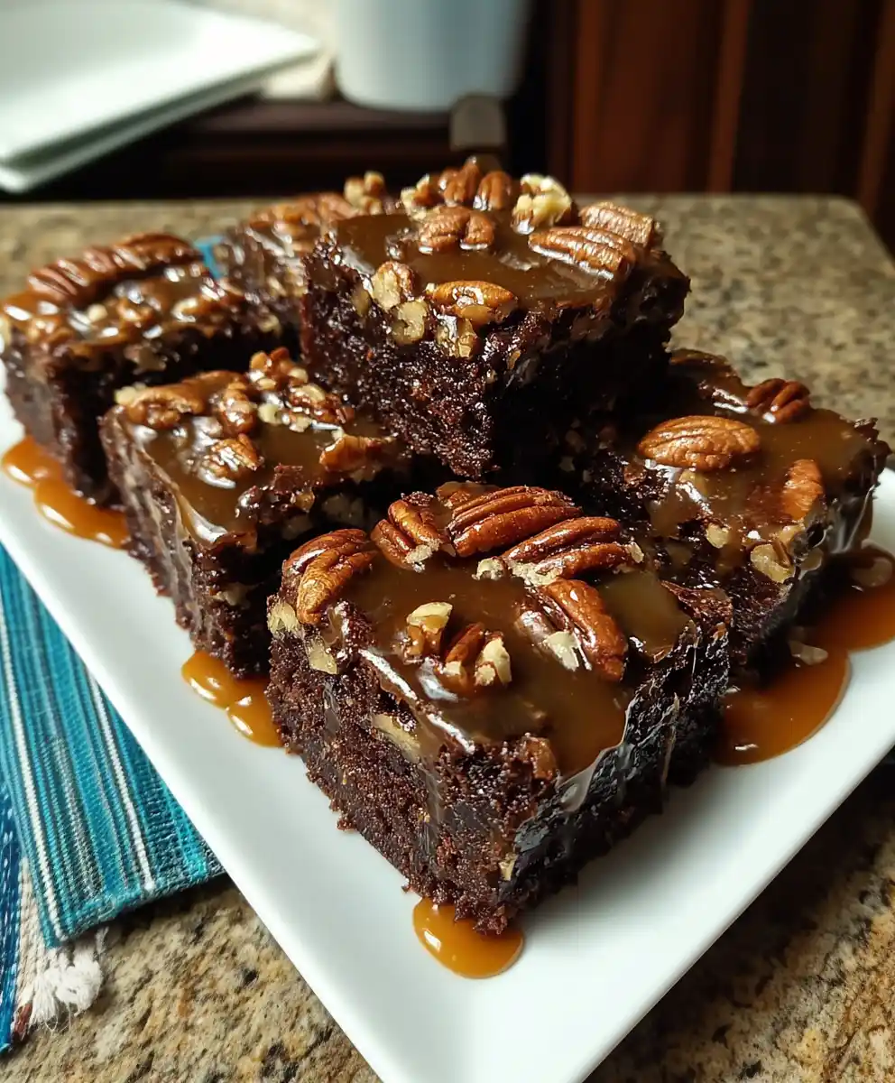 Caramel Pecan Turtle Brownies