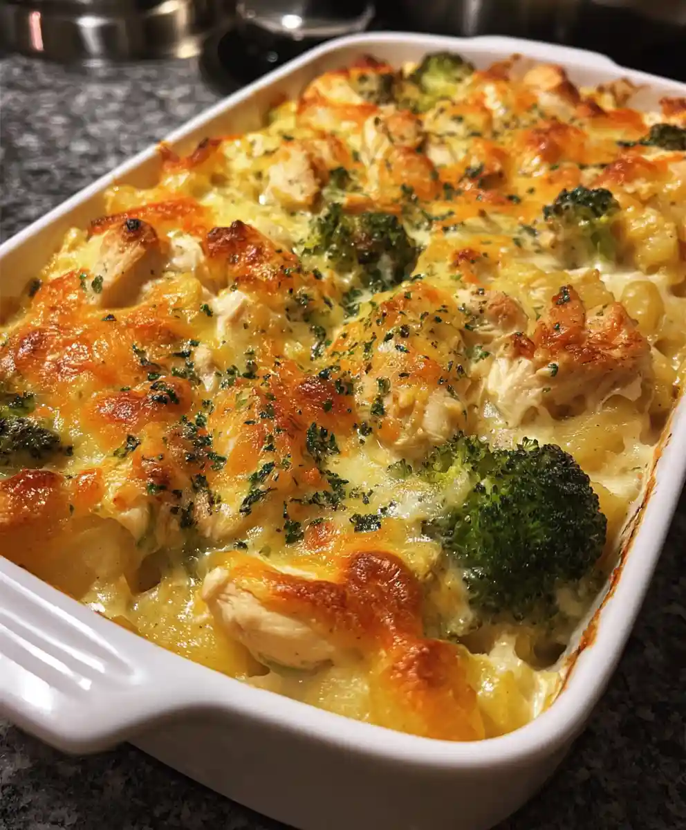 Cheesy Chicken Broccoli Potato Casserole