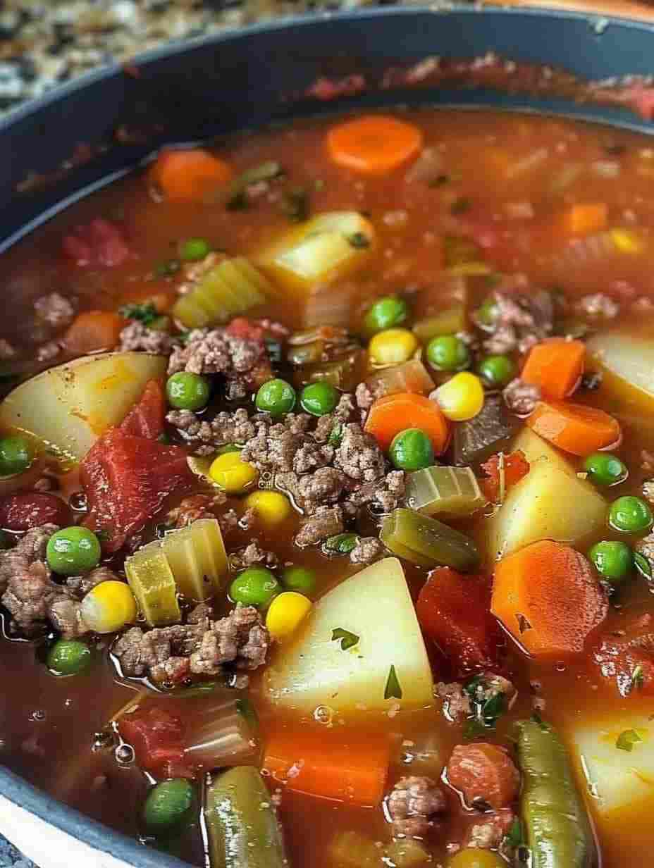 Hearty Ground Beef Vegetable Soup