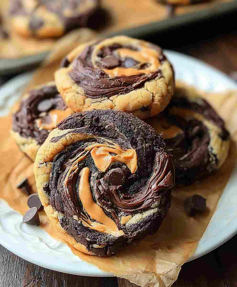 Peanut Butter Brownie Swirl Cookies