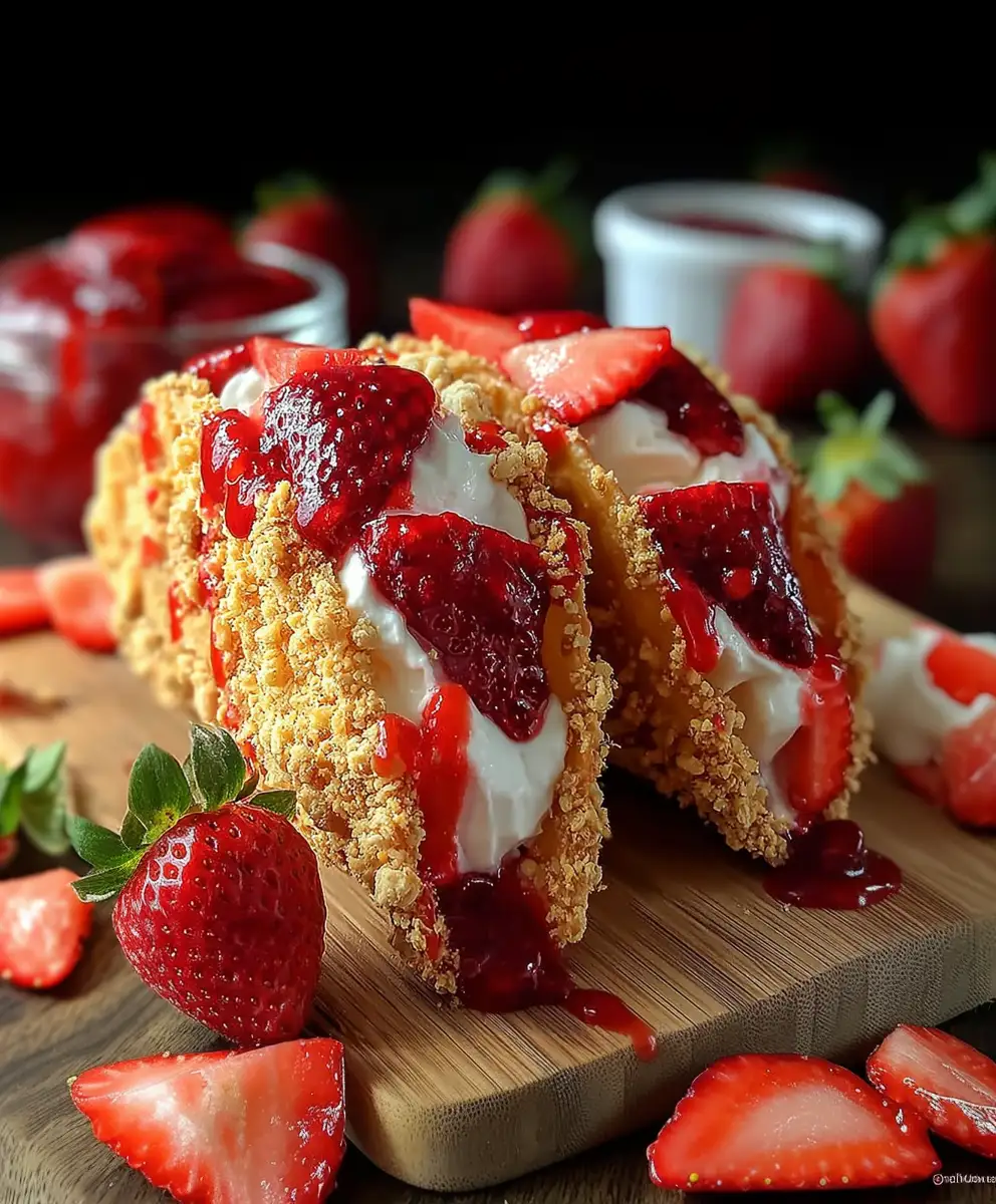Strawberry Crunch Cheesecake Tacos