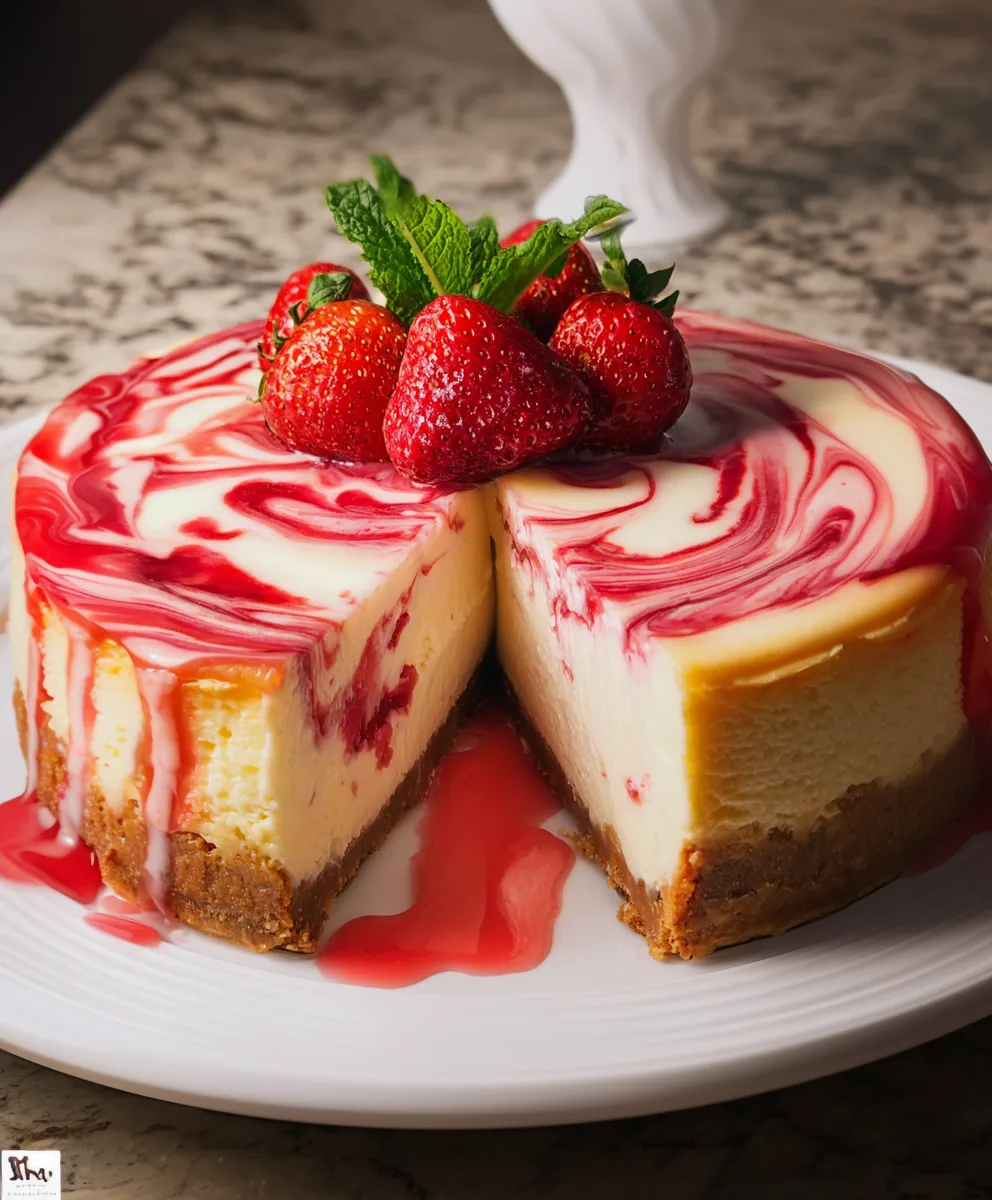 Strawberry Swirl Cheesecake